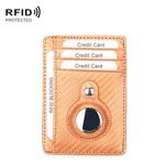 TQ-319 Anti-Theft Anti-Lost Tracker Leather Card Holder For AirTag, Style: Carbon Fiber (Brown)