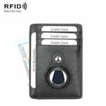 TQ-319 Anti-Theft Anti-Lost Tracker Leather Card Holder For AirTag, Style: Flat Pattern (Black)