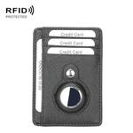 TQ-319 Anti-Theft Anti-Lost Tracker Leather Card Holder For AirTag, Style: Cross Pattern (Black)