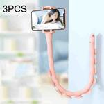 3PCS Caterpillar Mobile Phone Stand Magic Suction Cup Bedside Desktop Bracket(Red Pink)