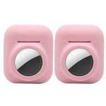 2PCS 2 In 1 Earphone Protective Case Tracker Cover For AirTag / Airpods 2(Pink)