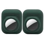 2PCS 2 In 1 Earphone Protective Case Tracker Cover For AirTag / Airpods 2(Dark Green)