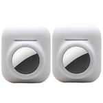 2PCS 2 In 1 Earphone Protective Case Tracker Cover For AirTag / Airpods 2(White)