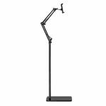 155cm Live Broadcast Bedside Cantilever Floor Bracket Phone Tablet Clip (Black)