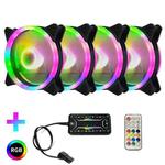 Computer CPU RGB luminous Radiator 4 Fans+Remote Control