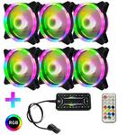 Computer CPU RGB luminous Radiator 6 Fans+Remote Control