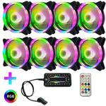 Computer CPU RGB luminous Radiator 8 Fans+Remote Control