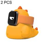 2 PCS H003 Cute Dinosaur Shaped Silicone Charging Stand without Watch For Apple Watch(Yellow)