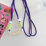 Mobile Phone Case Strap Clip Messenger Mobile Phone Lanyard(Purple Rope+Clip)