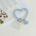 5 PCS Heart-shaped Silicone Bracelet Mobile Phone Lanyard Anti-lost Wrist Rope(Light Blue)