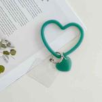 5 PCS Heart-shaped Silicone Bracelet Mobile Phone Lanyard Anti-lost Wrist Rope(Light Green)