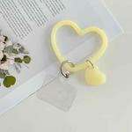 5 PCS Heart-shaped Silicone Bracelet Mobile Phone Lanyard Anti-lost Wrist Rope(Transparent Yellow)