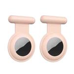 2PCS Tracking Anti-Lost Locator Pin Silicone Cover For Apple Airtag(Pink)