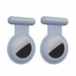 2PCS Tracking Anti-Lost Locator Pin Silicone Cover For Apple Airtag(Gray)