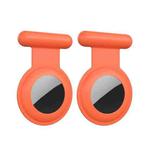 2PCS Tracking Anti-Lost Locator Pin Silicone Cover For Apple Airtag(Orange)