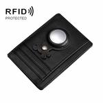 Tracking Locator Leather Wallet RFID Anti-theft Card Holder for AirTag, Color: Classic-Black