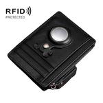 Tracking Locator Leather Wallet RFID Anti-theft Card Holder for AirTag, Color: Zipper-Black
