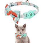 Pet Tracker Collar Insert Buckle Bow Collar For AirTag(Mint Green)