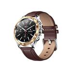 NX1 1.32 Inch Bluetooth Call Body Temperature Monitoring Waterproof Smart Watch(Brown Leather)