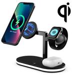 UD23 15W 3 In 1 Aluminum Alloy Wireless Charger, For Smartphone&iWatch&AirPods(Black)