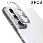 3 PCS Phone Camera Aluminum Alloy Film Rear Camera Protective Film For Samsung Galaxy S21 (Silver)