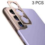 3 PCS Phone Camera Aluminum Alloy Film Rear Camera Protective Film For Samsung Galaxy S21 (Gold)