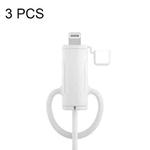 3 PCS Soft Washable Data Cable Silicone Case For Apple, Spec: 8 Pin (White)