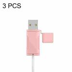 3 PCS Soft Washable Data Cable Silicone Case For Apple, Spec: USB (Pink)