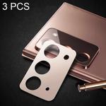 3 PCS Lens Film Aluminum Alloy Sheet Camera Protection Film For Samsung Galaxy Note20 (Rose Gold)