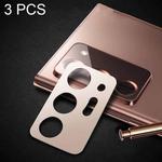 3 PCS Lens Film Aluminum Alloy Sheet Camera Protection Film For Samsung Galaxy Note20 Ultra (Rose Gold)