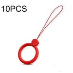 10 PCS Silicone Ring Mobile Phone Lanyard Water Bottle Anti-fall Pendant(Vitality Red)