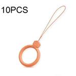 10 PCS Silicone Ring Mobile Phone Lanyard Water Bottle Anti-fall Pendant(Coral Orange)