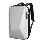 Bopai 61-93318A Hard Shell Waterproof Expandable Backpack with USB Charging Hole, Spec: Password (Silver)