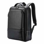 Bopai 61-70111 Cowhide Multi-compartment Waterproof Anti-theft Backpack with USB Charging Hole(Black)