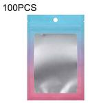 100PCS Aluminum Foil Ziplock Bag Jewelry Data Line Sealed Packaging Bag, Size: 12x18cm (Blue Gradually Pink)