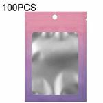 100PCS Aluminum Foil Ziplock Bag Jewelry Data Line Sealed Packaging Bag, Size: 14x20cm (Pink Gradually Purple)