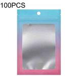 100PCS Aluminum Foil Ziplock Bag Jewelry Data Line Sealed Packaging Bag, Size: 14x20cm (Blue Gradually Pink)