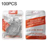 100PCS Headphone Data Cable Self-sealing Packaging Bag Pearl Zipper Bag(Orange)