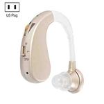 Hearing Aid Audiphones Sound Amplifier US Plug(Golden)
