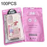 100PCS Phone Case Plastic Self-Sealing Pearl Packaging Bags, Size: 12x21cm (Pink)