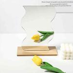 Irregular Acrylic Mirror With Wooden Base Photo Props(Water Wave)