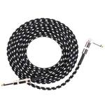 Guitar Connection Wire Folk Bass Performance Noise Reduction Elbow Audio Guitar Wire, Size: 1m(Black White)