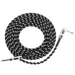 Guitar Connection Wire Folk Bass Performance Noise Reduction Elbow Audio Guitar Wire, Size: 3m(Black White)