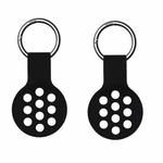 2 PCS  Contrast Color Perforated Silicone Case for AirTag Tracker(Black White 05)