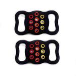 2  PCS Contrast Color Perforated Pet Collar Silicone Cover for AirTag(Black)