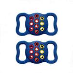 2  PCS Contrast Color Perforated Pet Collar Silicone Cover for AirTag(Dark Blue Colorful)