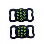 2  PCS Contrast Color Perforated Pet Collar Silicone Cover for AirTag(Dark Green)