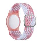 Wristband Protective Case Anti Scratch Bracelet Adjustable Strap For AirTag Tracker(Pink White)
