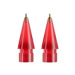 For Apple Pencil 1/2 2pcs Stylus Transparent Replacement Needle Nib, Spec: Extended (Red)