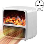 YJQ-N6 3D Anti-real Flame Heater Desktop Energy-saving Electric Heater, Spec: UK Plug(White)